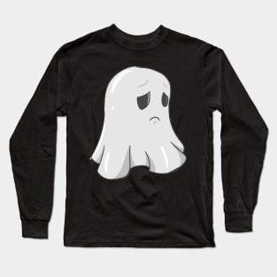 Sad Ghost Halloween Long Sleeve T-Shirt